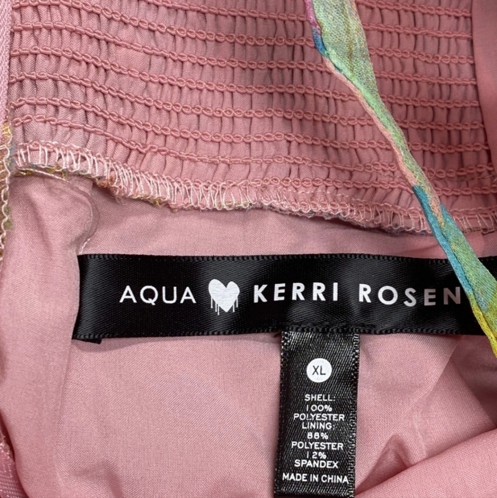 Aqua X Kerri Rosenthal Womens Maxi Dress Pink/Multi Pleated Corset Bust Size XL - Picture 11 of 13